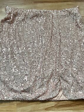 City Studio Blush Pink Sequin Skirt